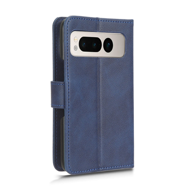 For Google Pixel Fold Lamb Texture Leather Phone Case(Blue) - Google Cases by buy2fix | Online Shopping UK | buy2fix