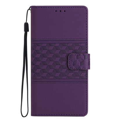 For Samsung Galaxy S24+ 5G Diamond Embossed Skin Feel Leather Phone Case(Purple) - Galaxy S24+ 5G Cases by buy2fix | Online Shopping UK | buy2fix