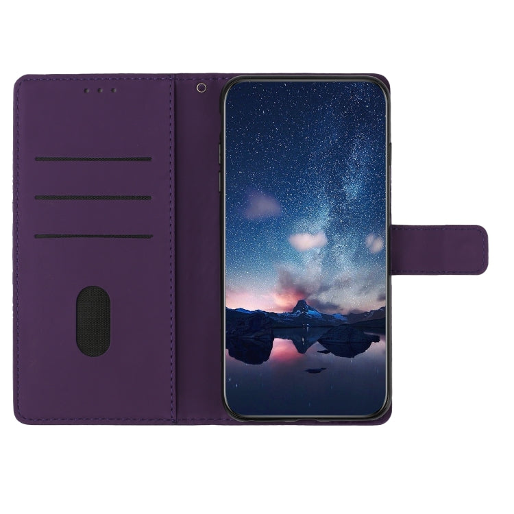 For Samsung Galaxy S24 5G Diamond Embossed Skin Feel Leather Phone Case(Purple) - Galaxy S24 5G Cases by buy2fix | Online Shopping UK | buy2fix