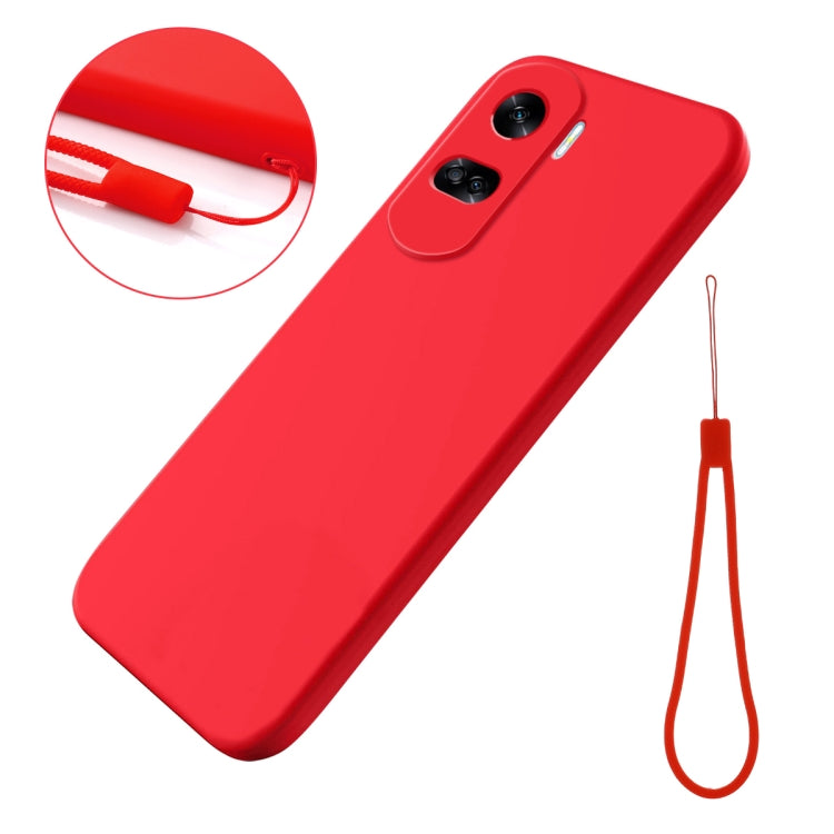 For Honor 90 Lite / X50i Pure Color Liquid Silicone Shockproof Phone Case(Red) - Honor Cases by buy2fix | Online Shopping UK | buy2fix