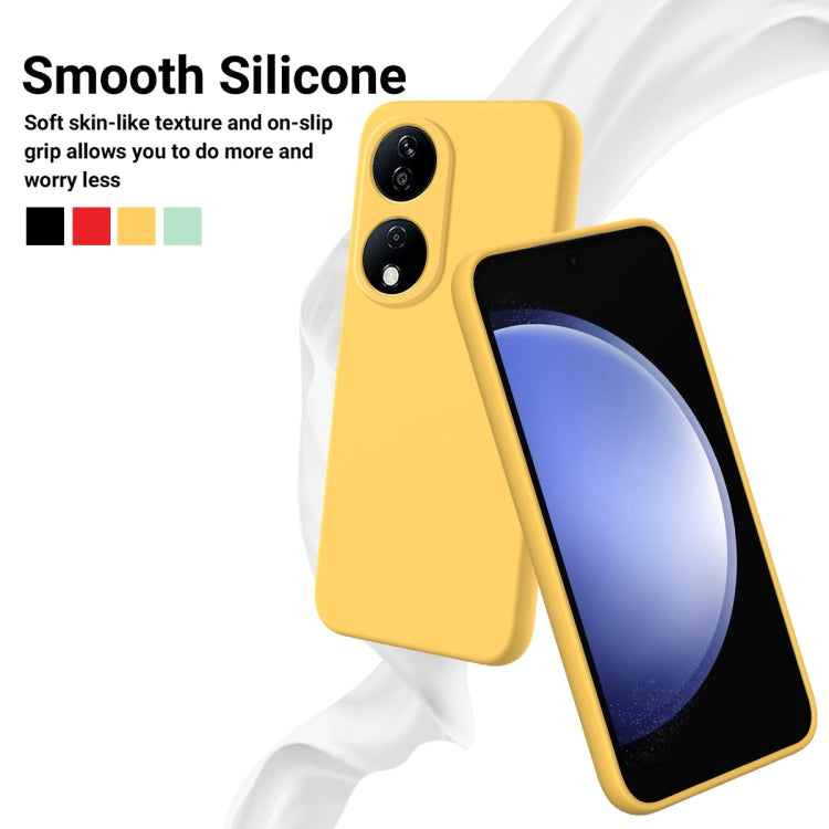 For Honor 90 Smart Pure Color Liquid Silicone Shockproof Phone Case(Yellow) - Honor Cases by buy2fix | Online Shopping UK | buy2fix