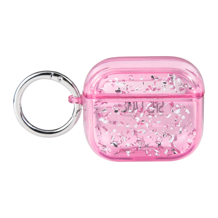 For AirPods Pro Silver Foil Epoxy Bluetooth Earphone Protective Case(Pink) - For AirPods Pro by buy2fix | Online Shopping UK | buy2fix