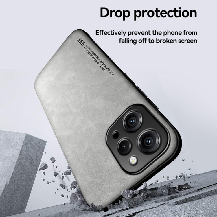 For Xiaomi Redmi K70 Skin Feel Magnetic Leather Back Phone Case(Light Grey) - K70 Cases by buy2fix | Online Shopping UK | buy2fix