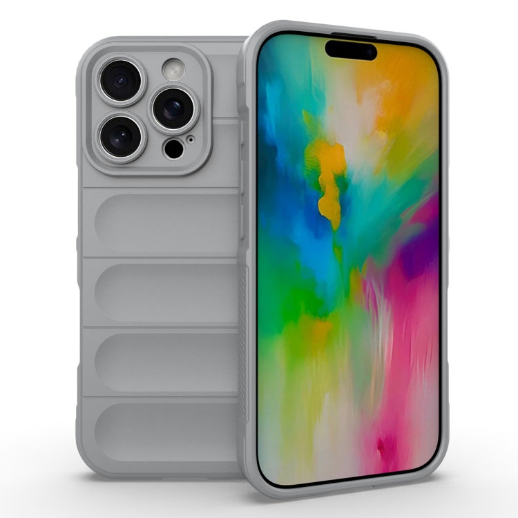 For iPhone 16 Pro Magic Shield TPU + Flannel Phone Case(Grey) - iPhone 16 Pro Cases by buy2fix | Online Shopping UK | buy2fix