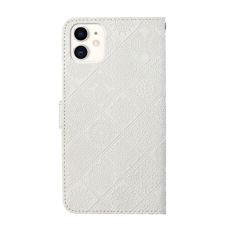 For iPhone 16 Pro Max Ethnic Style Embossed Pattern Leather Phone Case(White) - iPhone 16 Pro Max Cases by buy2fix | Online Shopping UK | buy2fix