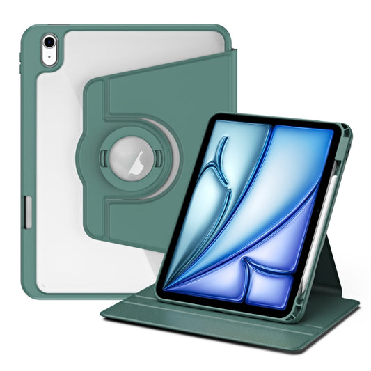 For iPad Air 11 2024 Acrylic 360 Rotation Detachable Leather Tablet Case(Deep Green) - iPad Air 11 2024 Cases by buy2fix | Online Shopping UK | buy2fix