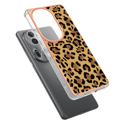 For OPPO Reno11 Pro 5G Global Electroplating Marble Dual-side IMD Phone Case(Leopard Print) - Reno11 Pro Cases by buy2fix | Online Shopping UK | buy2fix