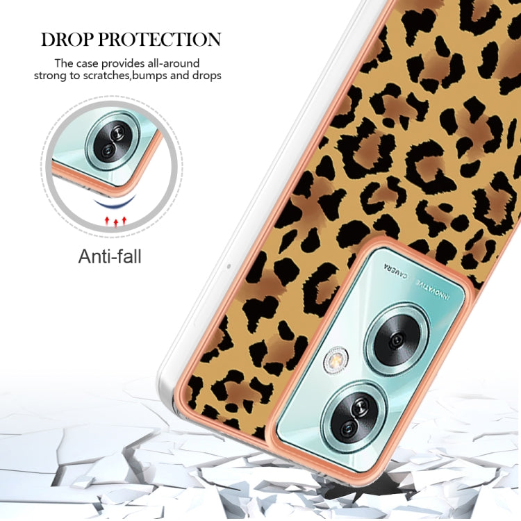 For OPPO A79 5G Global Electroplating Marble Dual-side IMD Phone Case(Leopard Print) - OPPO Cases by buy2fix | Online Shopping UK | buy2fix
