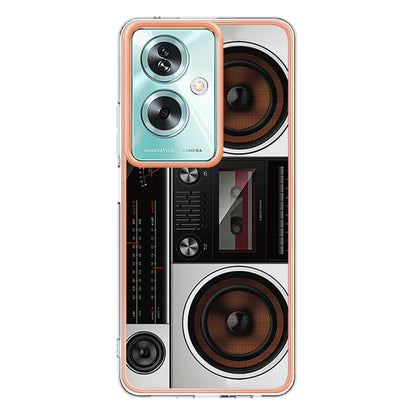 For OPPO A79 5G Global Electroplating Marble Dual-side IMD Phone Case(Retro Radio) - OPPO Cases by buy2fix | Online Shopping UK | buy2fix