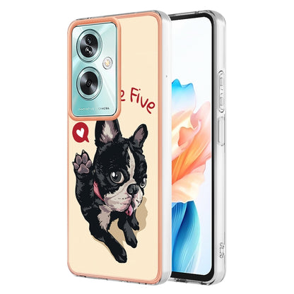 For OPPO A79 5G Global Electroplating Marble Dual-side IMD Phone Case(Lucky Dog) - OPPO Cases by buy2fix | Online Shopping UK | buy2fix