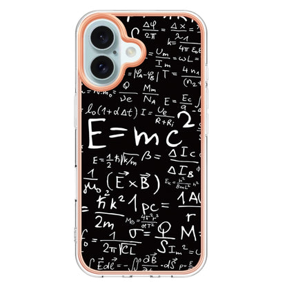 For iPhone 16 Electroplating Marble Dual-side IMD Phone Case(Equation) - iPhone 16 Cases by buy2fix | Online Shopping UK | buy2fix