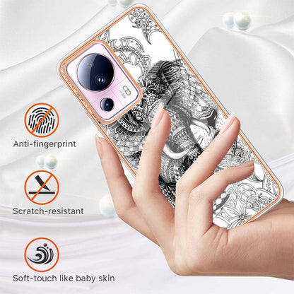 For Xiaomi 13 Lite 5G Electroplating Marble Dual-side IMD Phone Case(Totem Elephant) - 13 Lite Cases by buy2fix | Online Shopping UK | buy2fix