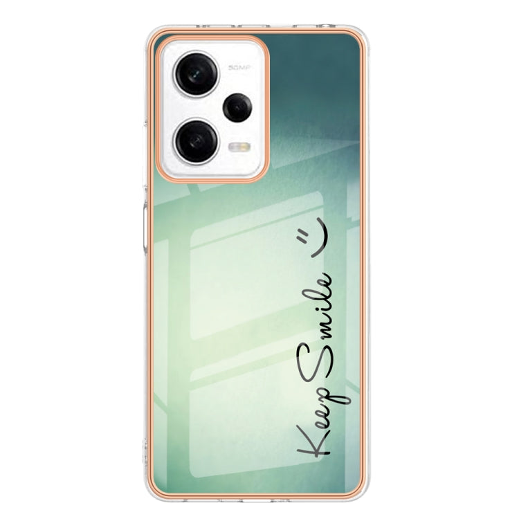 For Xiaomi Redmi Note 12 Pro 5G Global Electroplating Marble Dual-side IMD Phone Case(Smile) - Xiaomi Cases by buy2fix | Online Shopping UK | buy2fix