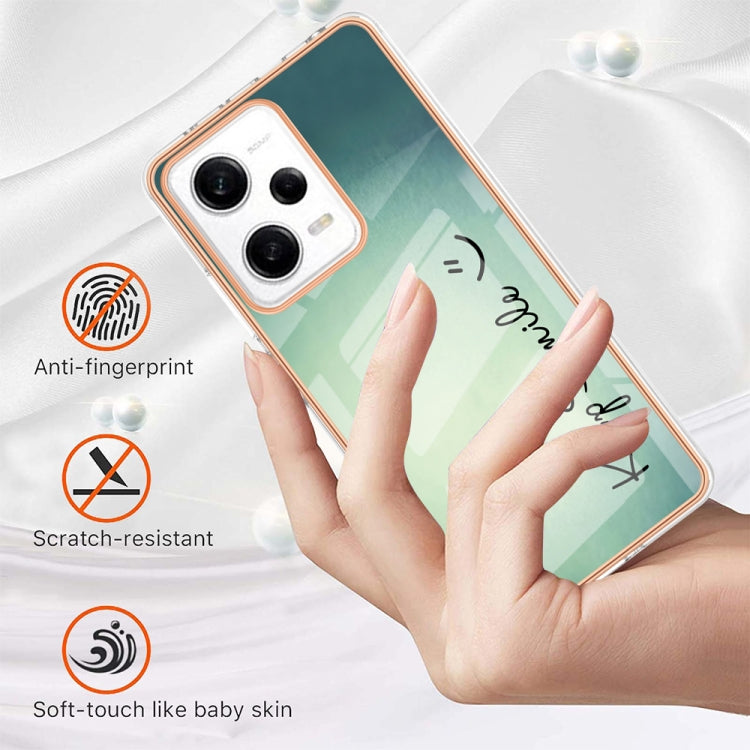 For Xiaomi Redmi Note 12 Pro 5G Global Electroplating Marble Dual-side IMD Phone Case(Smile) - Xiaomi Cases by buy2fix | Online Shopping UK | buy2fix