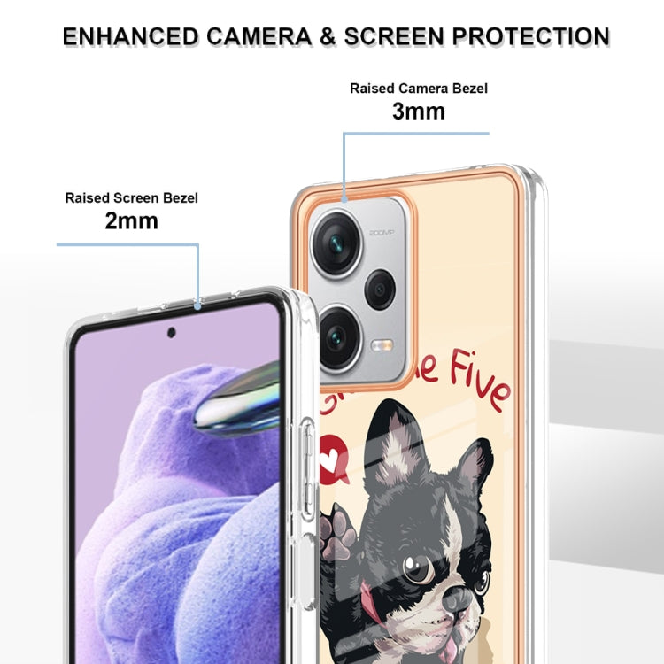 For Xiaomi Redmi Note 12 Pro+ Global Electroplating Marble Dual-side IMD Phone Case(Lucky Dog) - Xiaomi Cases by buy2fix | Online Shopping UK | buy2fix