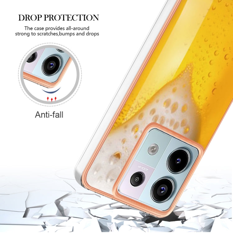For Xiaomi Redmi Note 13 Pro 5G Global Electroplating Marble Dual-side IMD Phone Case(Draft Beer) - Note 13 Pro Cases by buy2fix | Online Shopping UK | buy2fix