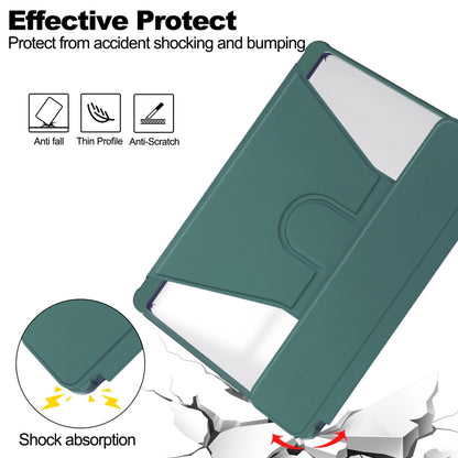 For Samsung Galaxy Tab S9+ 360 Rotation Transparent Smart Leather Case with Keyboard(Dark Green) - Galaxy Tab S9+ Cases by buy2fix | Online Shopping UK | buy2fix