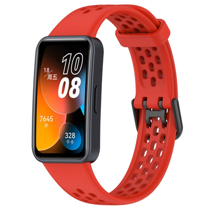 For Huawei Band 8 Solid Color Breathable Silicone Watch Band(Red) - Watch Bands by buy2fix | Online Shopping UK | buy2fix