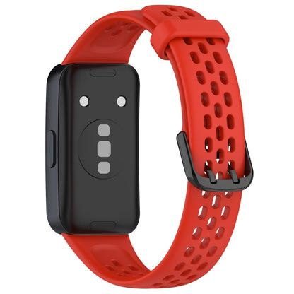 For Huawei Band 8 Solid Color Breathable Silicone Watch Band(Red) - Watch Bands by buy2fix | Online Shopping UK | buy2fix