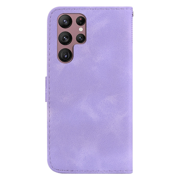 For Samsung Galaxy S22 Ultra 5G 7-shaped Embossed Leather Phone Case(Purple) - Galaxy S22 Ultra 5G Cases by buy2fix | Online Shopping UK | buy2fix