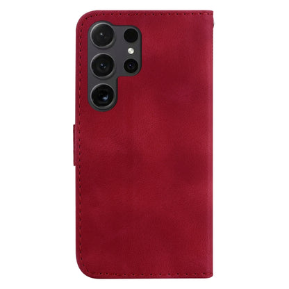 For Samsung Galaxy S24 Ultra 5G 7-shaped Embossed Leather Phone Case(Red) - Galaxy S24 Ultra 5G Cases by buy2fix | Online Shopping UK | buy2fix