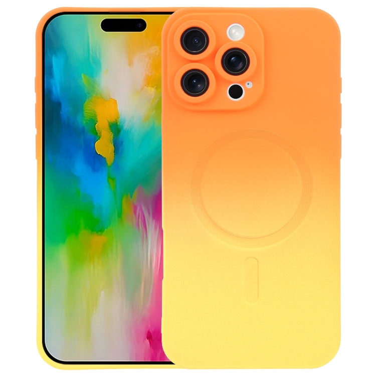 For iPhone 16 Pro Liquid TPU Silicone Gradient MagSafe Phone Case(Orange Yellow) - iPhone 16 Pro Cases by buy2fix | Online Shopping UK | buy2fix