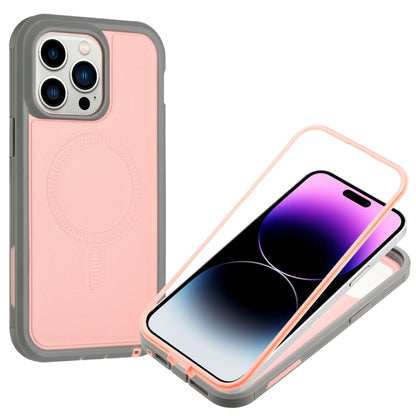 For iPhone 14 Plus Defender Series XT MagSafe Magnetic PC + TPU Shockproof Phone Case(Pink+Grey) - iPhone 14 Plus Cases by buy2fix | Online Shopping UK | buy2fix