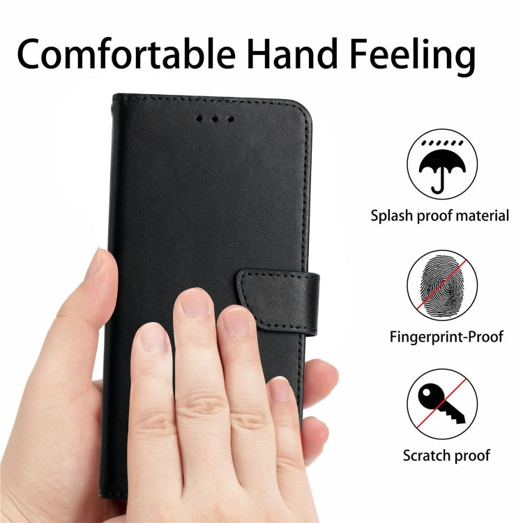 For Motorola Moto G Play 4G 2024 Genuine Leather Fingerprint-proof Horizontal Flip Phone Case(Black) - Motorola Cases by buy2fix | Online Shopping UK | buy2fix