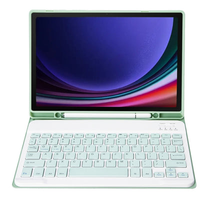 For Samsung Galaxy Tab S9 A710B Candy Color TPU Bluetooth Keyboard Leather Tablet Case with Pen Holder(Light Green) - Samsung Keyboard by buy2fix | Online Shopping UK | buy2fix