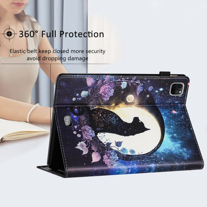 For iPad Pro 11 2024 Sewing Litchi Texture Smart Leather Tablet Case(Cat) - iPad Pro 11 2024 Cases by buy2fix | Online Shopping UK | buy2fix