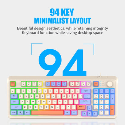 XUNFOX K82 Three-colors 94-Keys Blacklit USB Wired Gaming Keyboard, Cable Length: 1.5m(Shimmer) - Wired Keyboard by buy2fix | Online Shopping UK | buy2fix