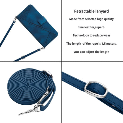 For OPPO Reno11 F Dream Triangle Leather Phone Case with Lanyard(Blue) - Reno11 F Cases by buy2fix | Online Shopping UK | buy2fix