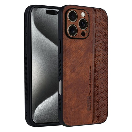 For iPhone 16 Pro AZNS 3D Embossed Skin Feel Phone Case(Brown) - iPhone 16 Pro Cases by AZNS | Online Shopping UK | buy2fix