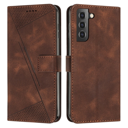 For Samsung Galaxy S22+ 5G Dream Triangle Leather Phone Case with Long Lanyard(Brown) - Galaxy S22+ 5G Cases by buy2fix | Online Shopping UK | buy2fix