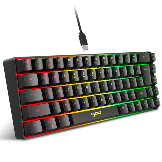 HXSJ V200 Wired RGB Backlit Mechanical Keyboard 68 Key Caps, Cable Length: 1.7m(Black) - Wired Keyboard by HXSJ | Online Shopping UK | buy2fix