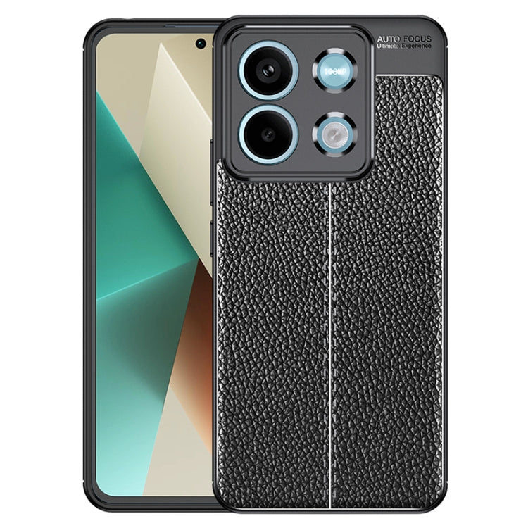 For Xiaomi Redmi Note 13 Litchi Texture Shockproof TPU Phone Case(Black) - Note 13 Cases by buy2fix | Online Shopping UK | buy2fix