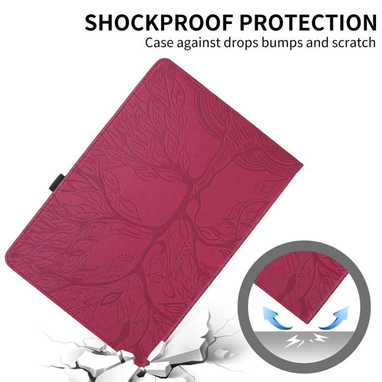 For iPad Pro 13 2024 Tree Life Embossed Rotation Leather Smart Tablet Case(Red) - iPad Pro 13 2024 Cases by buy2fix | Online Shopping UK | buy2fix