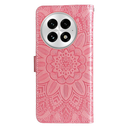 For OnePlus 13 Embossed Sunflower Leather Phone Case(Rose Gold) - OnePlus Cases by buy2fix | Online Shopping UK | buy2fix