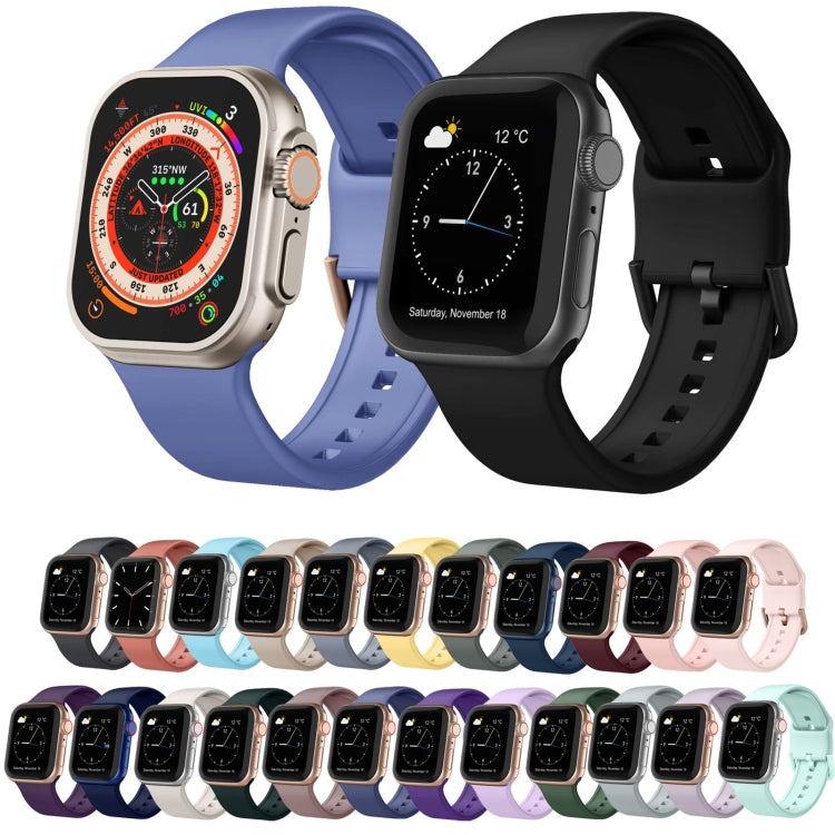 For Apple Watch Series 4 40mm Pin Buckle Silicone Watch Band(Black) - Watch Bands by buy2fix | Online Shopping UK | buy2fix