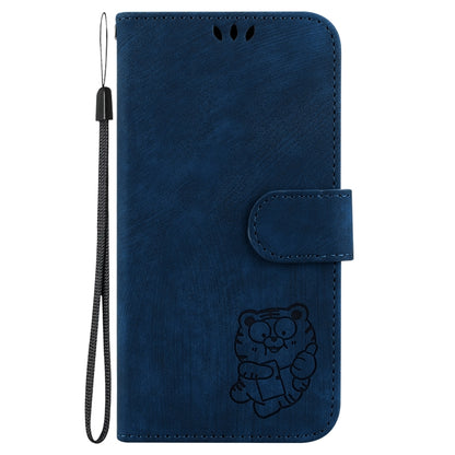 For iPhone SE 2024 Little Tiger Embossed Leather Phone Case(Dark Blue) - More iPhone Cases by buy2fix | Online Shopping UK | buy2fix