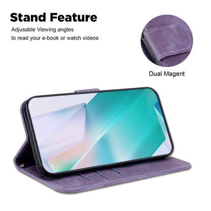 For iPhone 16 Pro Max Little Tiger Embossed Leather Phone Case(Purple) - iPhone 16 Pro Max Cases by buy2fix | Online Shopping UK | buy2fix