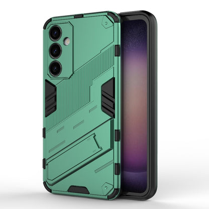 For Samsung Galaxy S23 FE 5G Punk Armor 2 in 1 PC + TPU Shockproof Phone Case with Invisible Holder(Green) - Galaxy S23 FE 5G Cases by buy2fix | Online Shopping UK | buy2fix