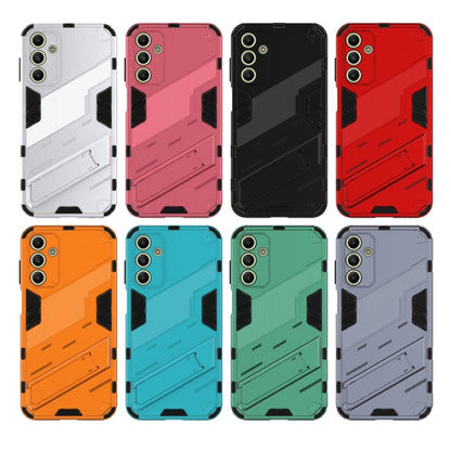 For Samsung Galaxy A15 Punk Armor 2 in 1 PC + TPU Shockproof Phone Case with Invisible Holder(Light Red) - Galaxy Phone Cases by buy2fix | Online Shopping UK | buy2fix