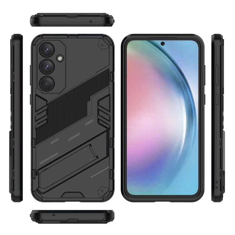 For Samsung Galaxy A55 5G Punk Armor 2 in 1 PC + TPU Shockproof Phone Case with Invisible Holder(Black) - Galaxy Phone Cases by buy2fix | Online Shopping UK | buy2fix