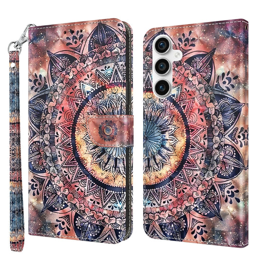For Samsung Galaxy S23 FE 5G 3D Painted Leather Phone Case(Colorful Mandala) - Galaxy S23 FE 5G Cases by buy2fix | Online Shopping UK | buy2fix