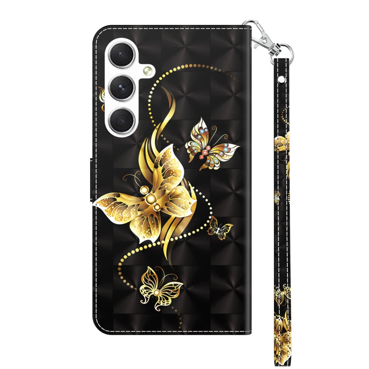 For Samsung Galaxy S24 5G 3D Painted Leather Phone Case(Golden Swallow Butterfly) - Galaxy S24 5G Cases by buy2fix | Online Shopping UK | buy2fix