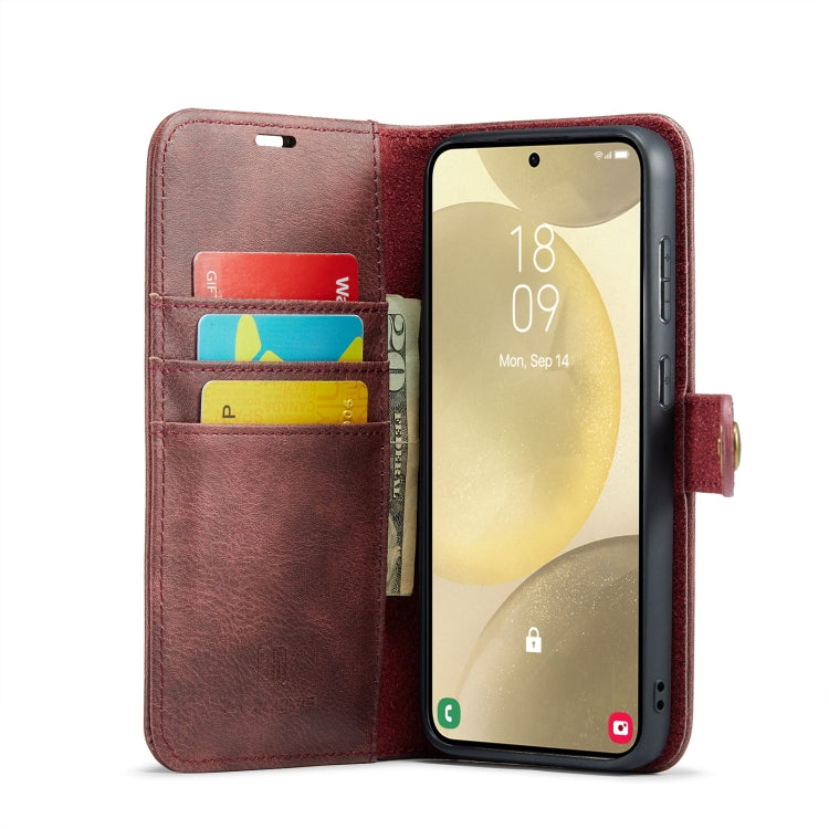 For Samsung Galaxy S24+ 5G DG.MING Crazy Horse Texture Detachable Magnetic Leather Case(Red) - Galaxy S24+ 5G Cases by DG.MING | Online Shopping UK | buy2fix