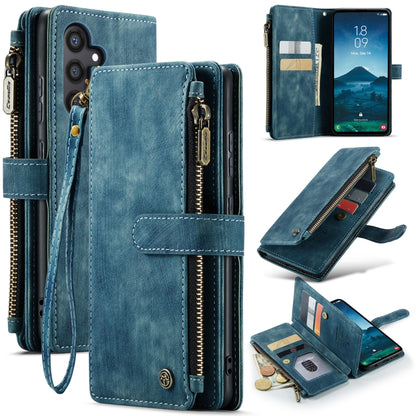 For Samsung Galaxy S24 5G CaseMe C30 Card Slots Zipper Wallet Leather Phone Case(Blue) - Galaxy S24 5G Cases by CaseMe | Online Shopping UK | buy2fix