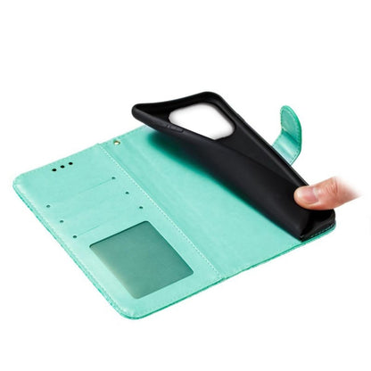 For iPhone 16 Pro Max Lace Flower Embossing Flip Leather Phone Case(Green) - iPhone 16 Pro Max Cases by buy2fix | Online Shopping UK | buy2fix