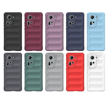 For OPPO Reno11 5G Global Magic Shield TPU + Flannel Phone Case(Grey) - Reno11 Cases by buy2fix | Online Shopping UK | buy2fix